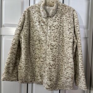 Leopard Print Faux Fur Jacket